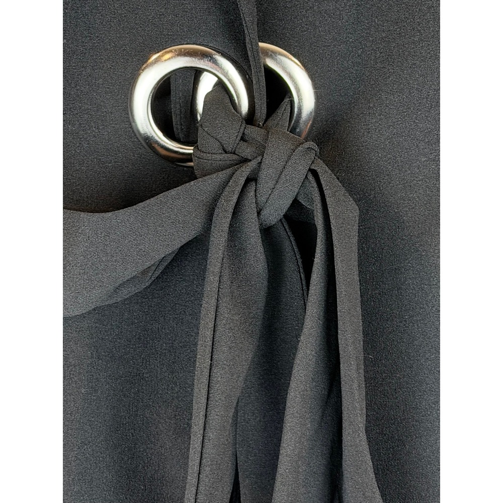 BloomChic Black Belted Blazer Silver Ring Detail Plus Size 22-24 Notched Lapel - Picture 3 of 5